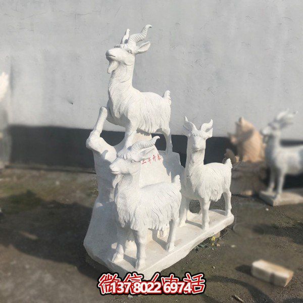 十二生肖石雕擺件，美化園林景觀