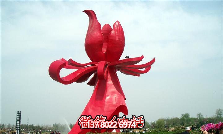 大型紅色不銹鋼雕塑紫荊花，給你的廣場(chǎng)帶來(lái)美景