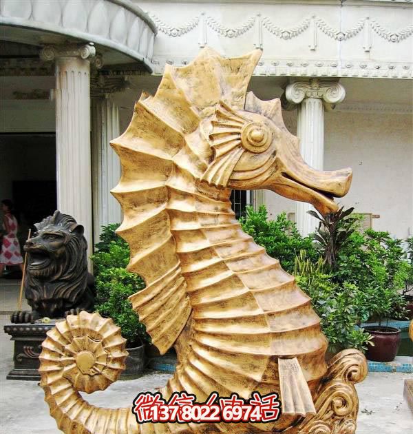 海馬玻璃鋼雕塑，創(chuàng)意林里擺放裝飾