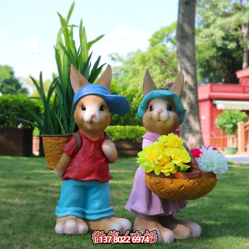 玻璃鋼兔子雕塑，只有可愛而不失大氣！
