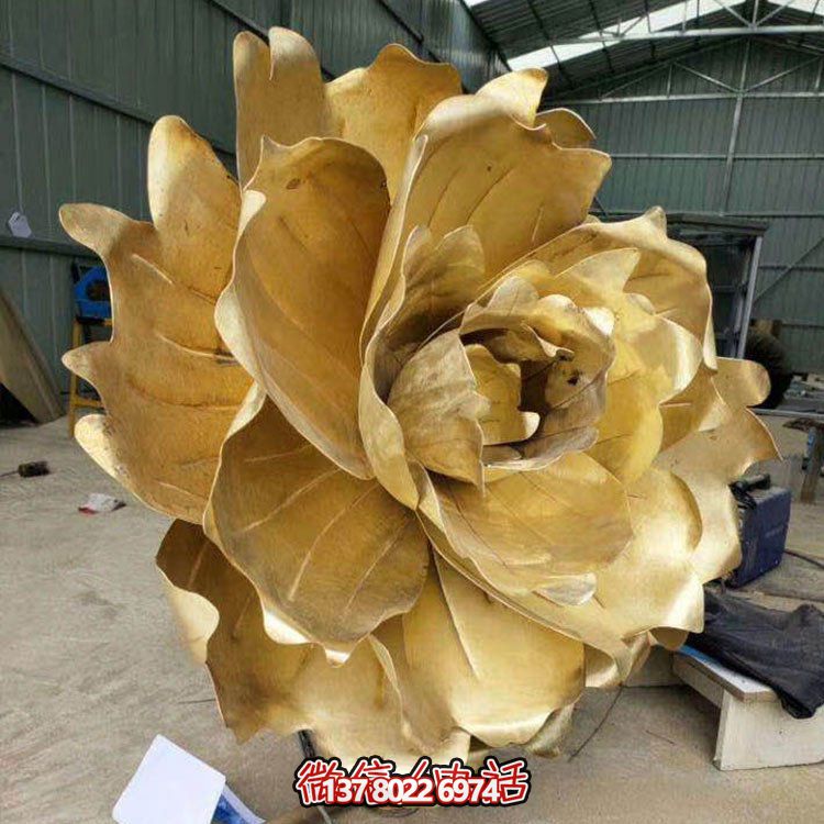 不銹鋼蓮花擺件，彩繪噴漆外觀