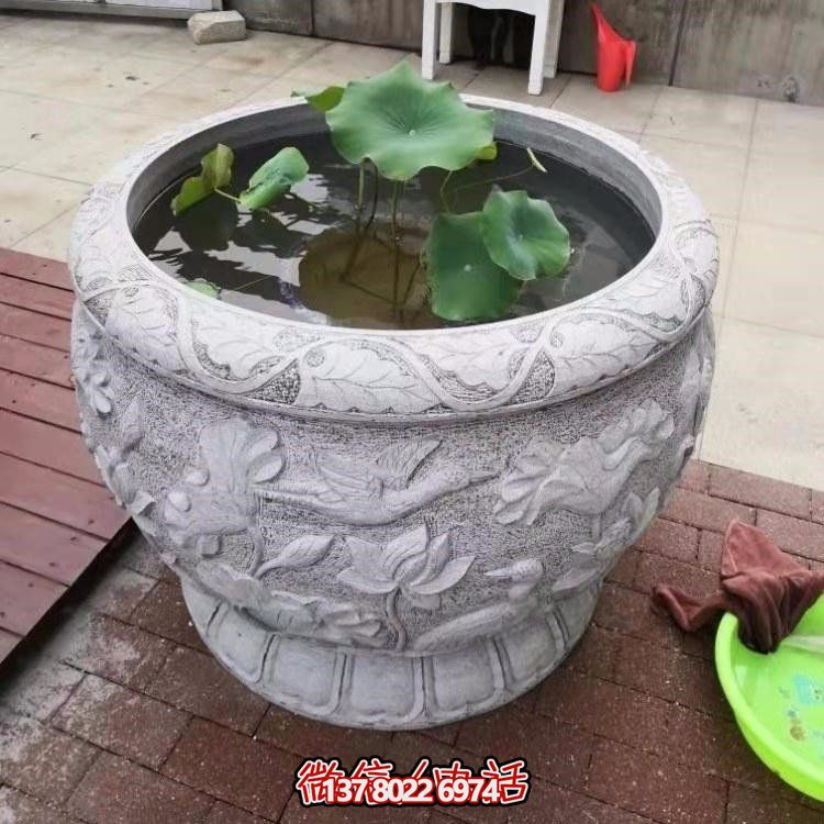精美絕倫，濃濃古典風(fēng)情歐式別墅大理石浮雕魚缸擺件