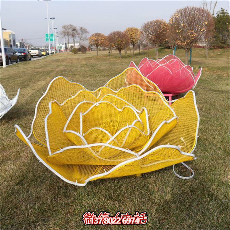不銹鋼玫瑰花鏤空雕塑擺件，點(diǎn)綴戶外公園花園