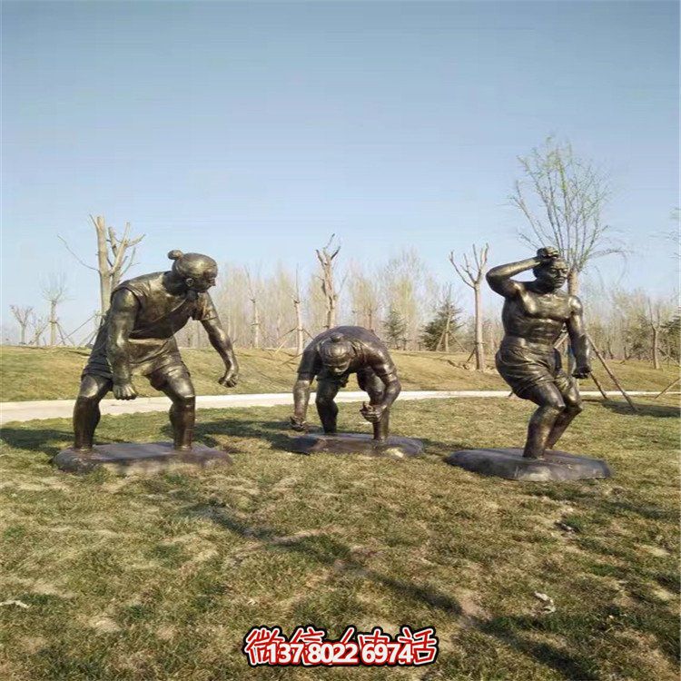 玻璃鋼仿銅人物雕塑戶(hù)外步行街民俗文化景觀(guān)擺件