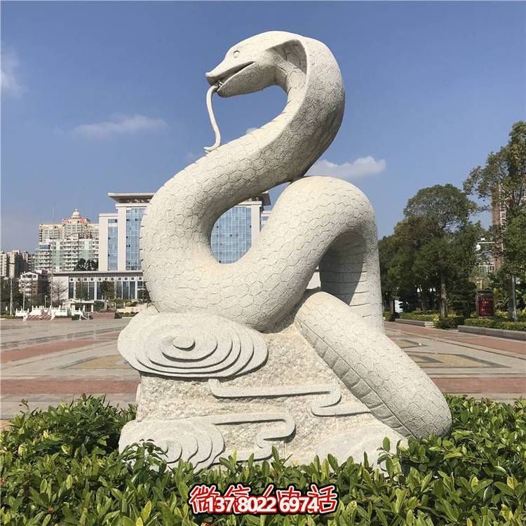 傳統(tǒng)風(fēng)格大理石蛇雕塑，擺放于廣場，給您帶來完美視覺享受