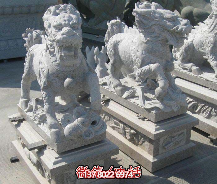 精美大理石石雕麒麟雕塑，一件精致的家居裝點(diǎn)品
