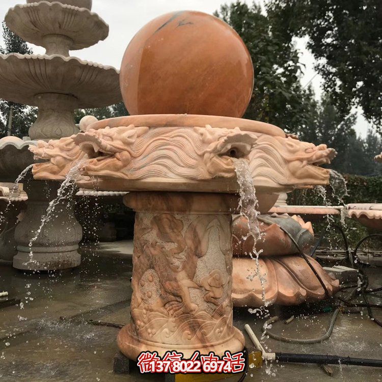 天然紅木雕刻龍頭風(fēng)水球，企業(yè)禮品貼心挑選
