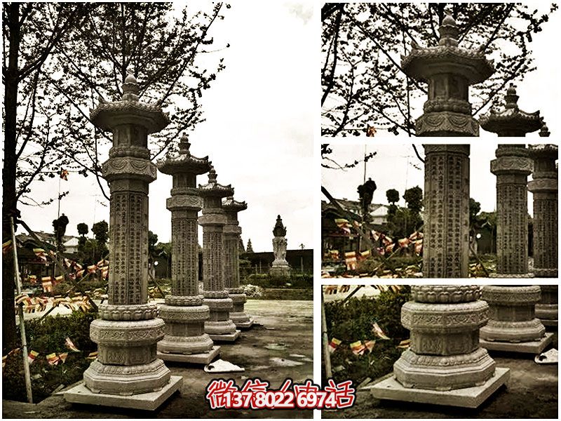 大理石經(jīng)幢，傳承歷史文化，融園林、寺院、刻字于一體