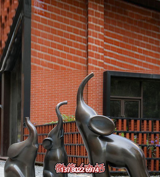 高端玻璃鋼擺件仿銅抽象大象，給你帶來美好生活