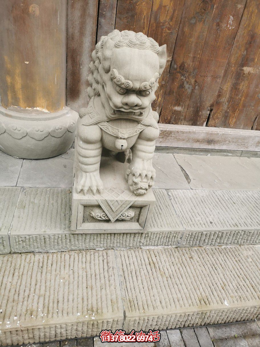 大理石石雕獅子雕塑，完美裝點庭院門口