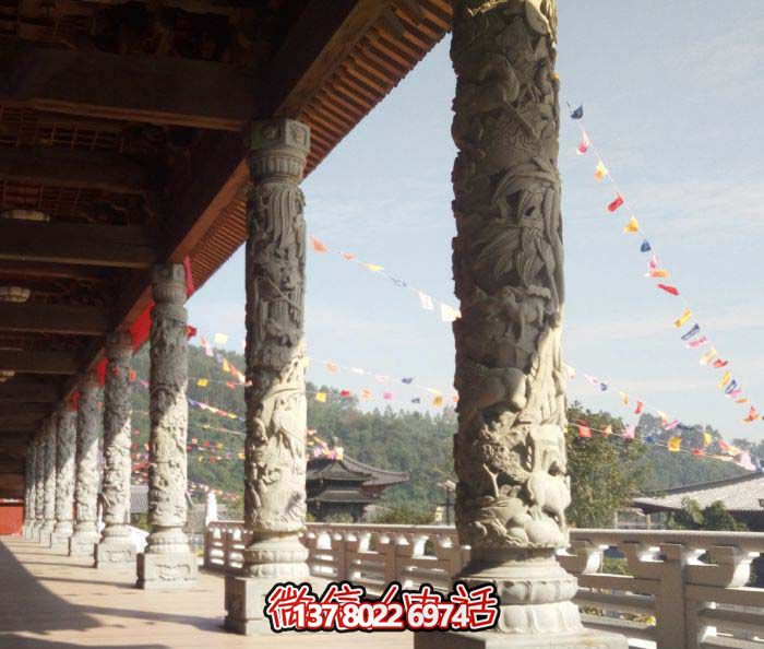 傳承古典藝術(shù)，精美石雕龍柱漢白玉浮雕