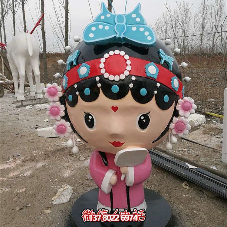 玻璃鋼彩繪卡通戲曲人物雕塑，裝點(diǎn)城市公園廣場(chǎng)
