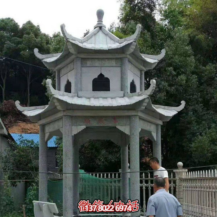 大型石雕涼亭，精美的室外裝飾