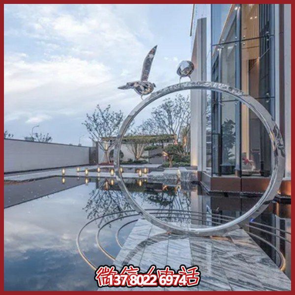 創(chuàng)意不銹鋼圓環(huán)雕塑——為酒店會(huì)所、戶外景觀增添幾何美感