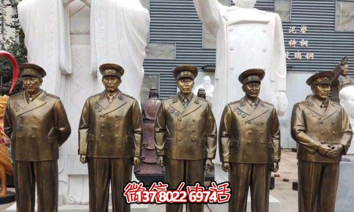 不銹鋼仿銅雕塑十大元帥雕像，精彩綻放在廣場(chǎng)