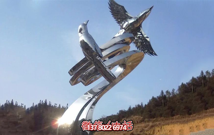 不銹鋼和平鴿雕塑，營(yíng)造和諧的園林景觀