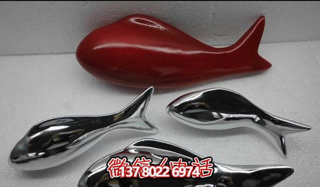 精致簡約不銹鋼魚雕塑，點綴室內(nèi)裝飾