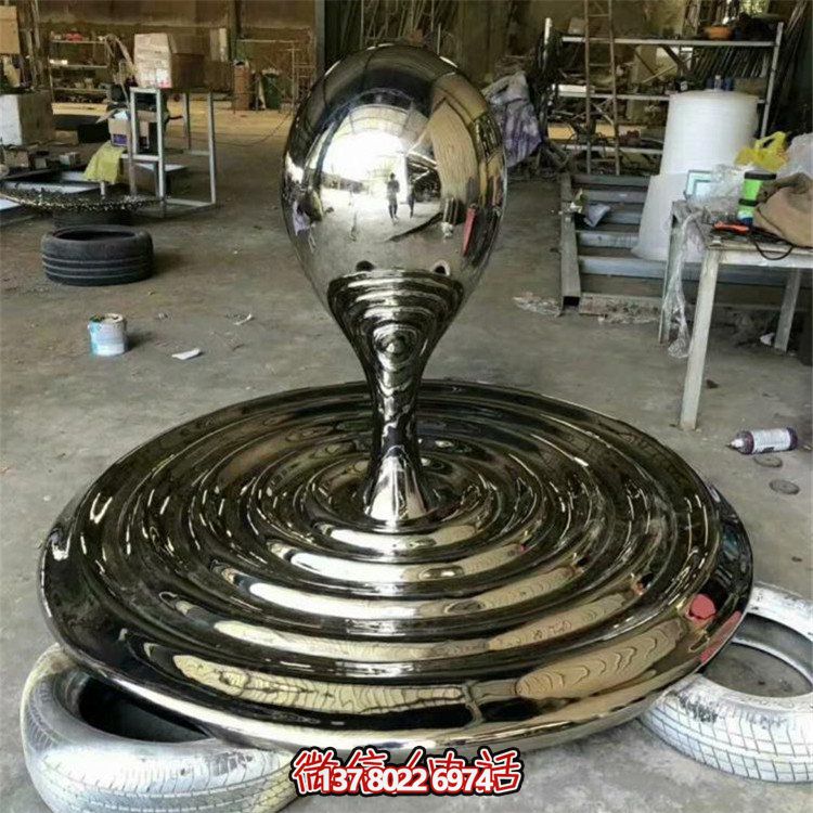 水景景觀不銹鋼擺件，精致創(chuàng)意鏡面水滴擺放