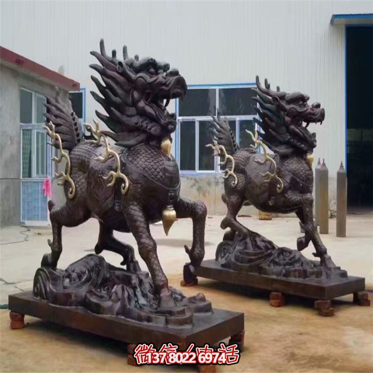 山水之藝，大型銅雕麒麟神雕塑
