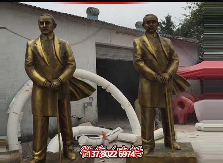 偉人孫中山仿銅雕塑，玻璃鋼擺放景觀園林
