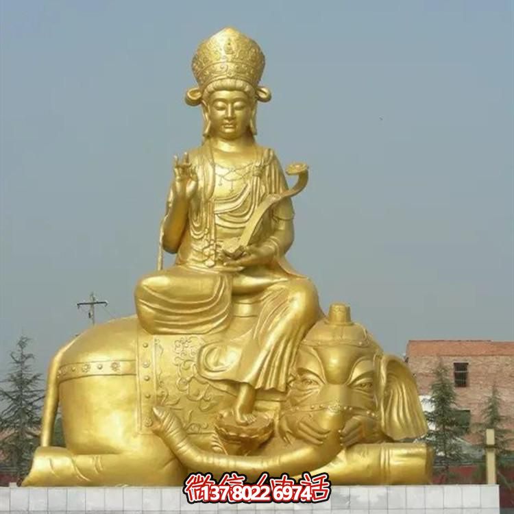 玻璃鋼雕塑文姝普賢，精致烤漆噴金大型景點(diǎn)裝飾