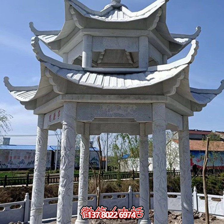 精美大理石石雕涼亭，打造完美的戶外園林景觀