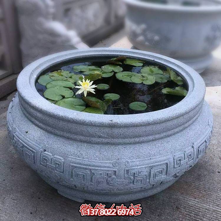 仿古大理石石雕魚(yú)缸，用藝術(shù)裝點(diǎn)你的生活