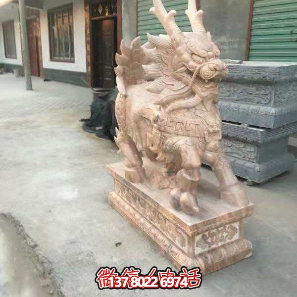 高端定制大理石石雕獅子雕塑，裝點大型庭院、別墅、門口，招財又安全