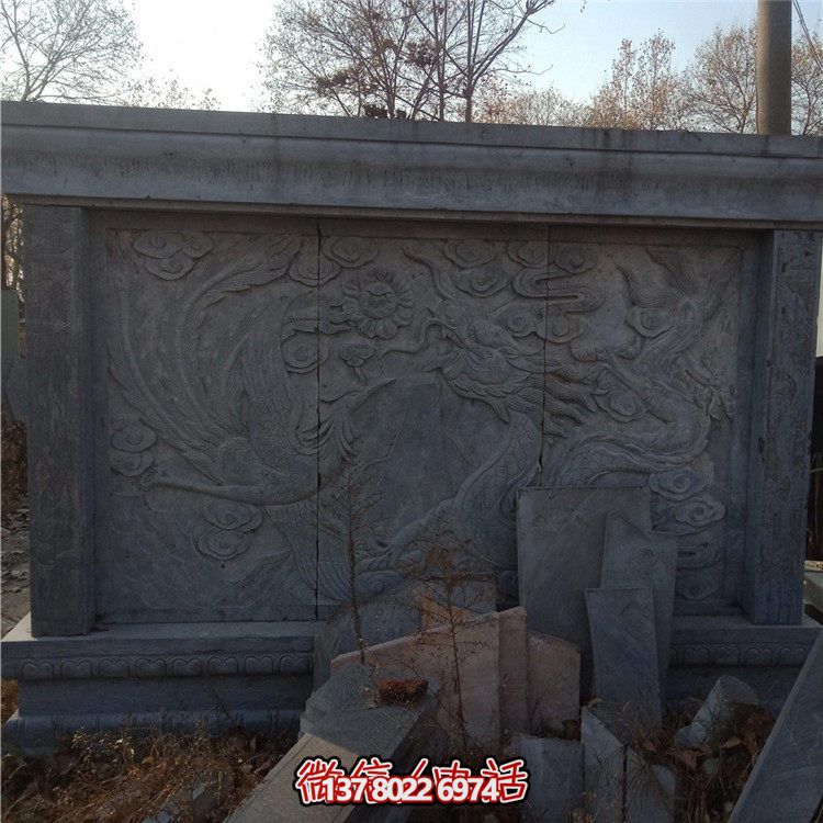 經(jīng)典中式庭院，清新山水浮雕照壁