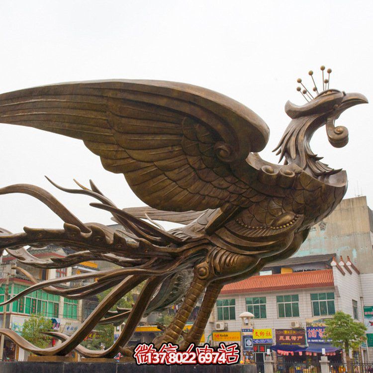 大型鳳凰銅雕擺件，增添廣場氣派