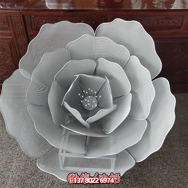 不銹鋼鏤空戶外蓮花雕塑，更美的園林景觀