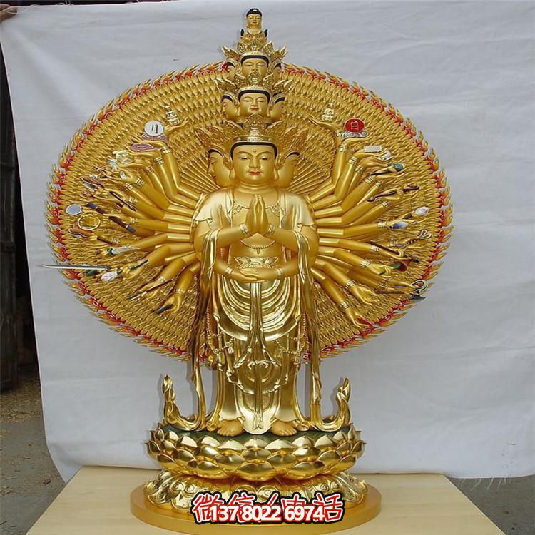 純金打造千手觀音雕塑，傳承宗教文化