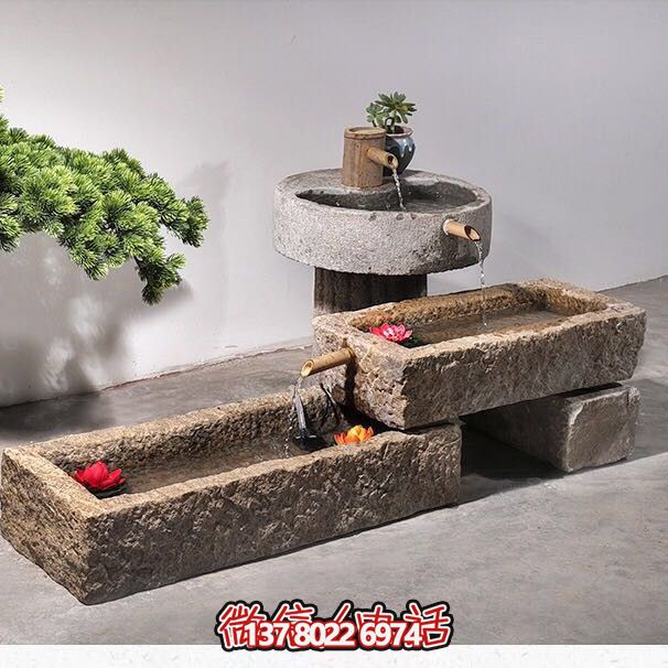 石槽組合戶外魚(yú)缸，完美景觀美化家居養(yǎng)魚(yú)空間