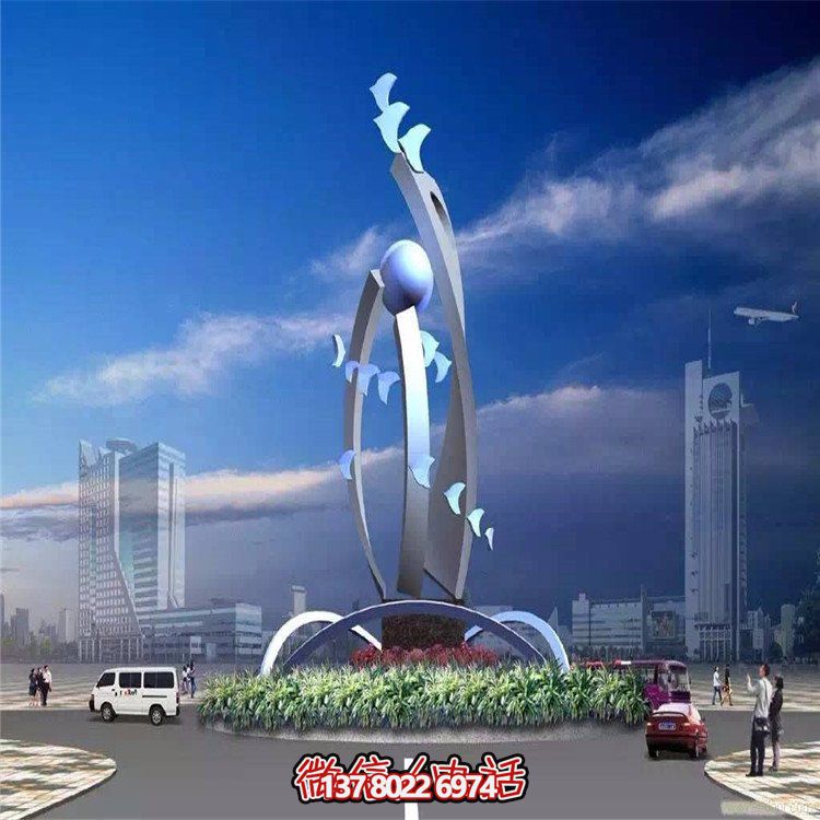 大型不銹鋼抽象藝術(shù)飛翔雕塑，豐富景觀廣場(chǎng)