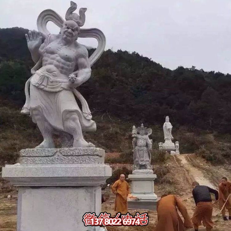 精美大理石景觀(guān)雕塑，體現(xiàn)四大金剛之美
