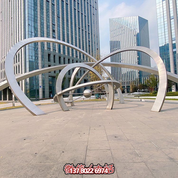 不銹鋼雕塑梅花鹿，現(xiàn)代幾何園林景觀裝飾