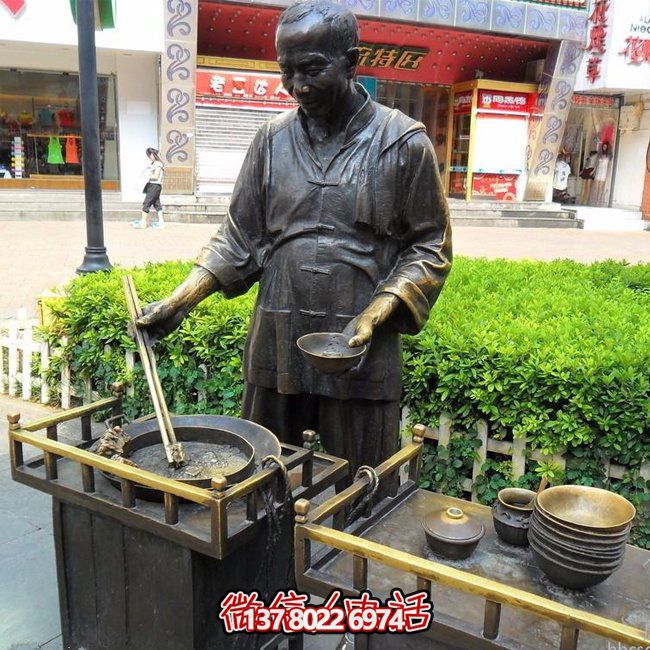 仿銅人物玻璃鋼小吃，給你無與倫比的景區(qū)體驗(yàn)