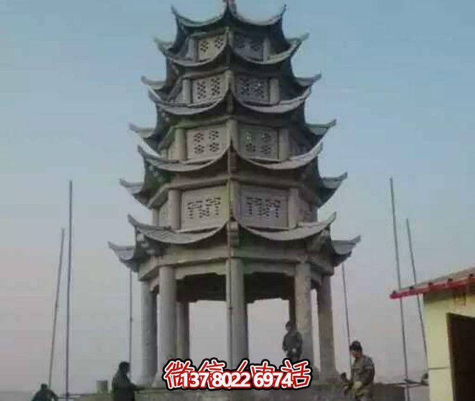 多層青石仿古塔涼亭，為你的寺院增添神秘氣息