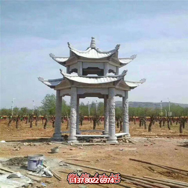 雙層雕塑涼亭，為景區(qū)、園林、戶外環(huán)境提供視覺(jué)美感