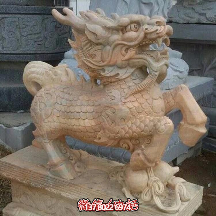 漢白玉獅子瑞獸石雕，給您的企業(yè)門前帶來吉祥福氣