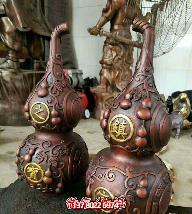 銅雕葫蘆雕塑，增添家居的福氣
