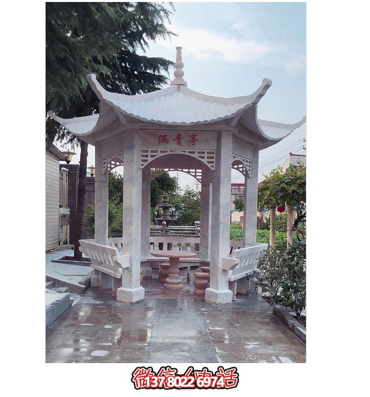仿古大理石涼亭，美化花園景觀