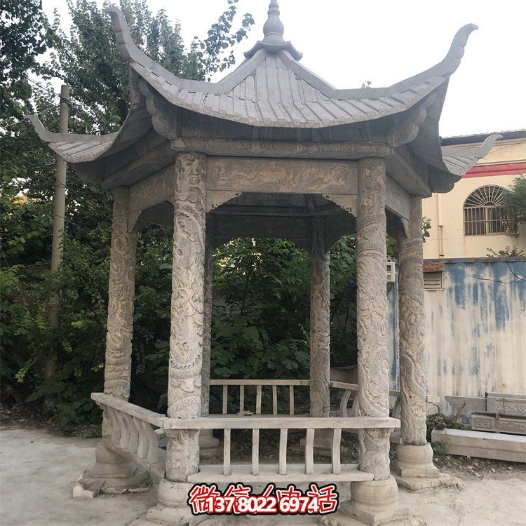 中式仿古建筑青石石亭，為您的園林戶外擺放帶來古典美