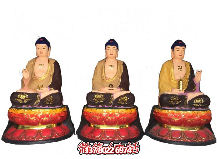 玻璃鋼仿真彩繪如來(lái)佛祖供奉雕塑，擁有神秘而又寧?kù)o的氣息