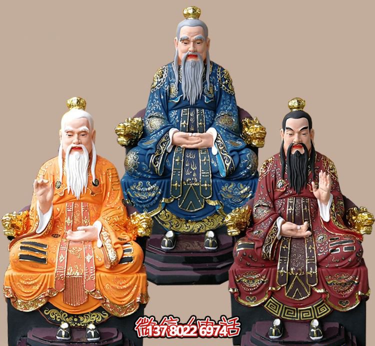玻璃鋼老子三清尊神佛像，精美彩繪全景展示梵形神寶君