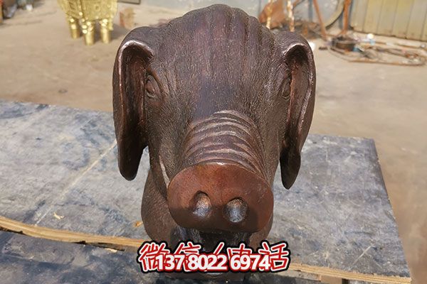 室外豬頭石雕雕塑，添加歡樂(lè)氣氛