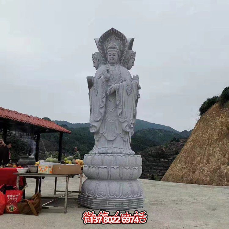 現(xiàn)代藝術(shù)石雕觀音雕塑，融入園林景觀的瑰麗大理石家園