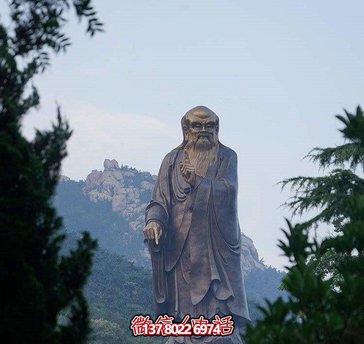 戶外大型鑄銅老子雕像，仿古做舊古代名人擺件