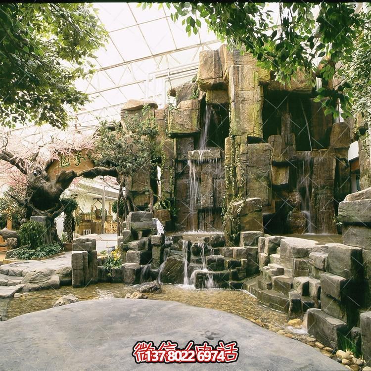 生態(tài)園餐廳裝飾水泥假山塑石景觀(guān)雕塑