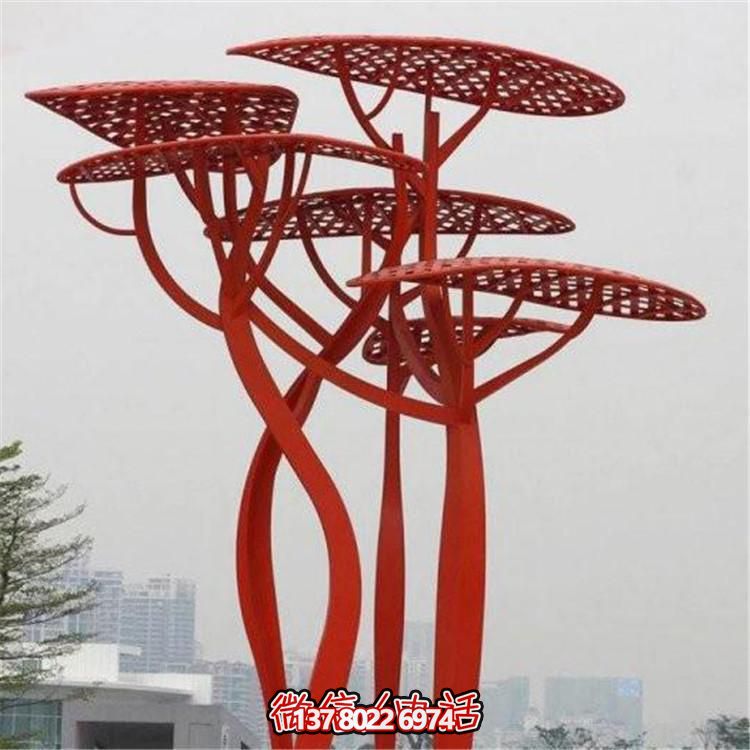 不銹鋼樹，抽象樹形雕塑